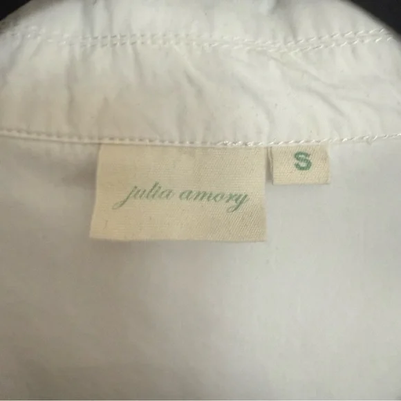 Julia Amory Antibes Shirt White S French Cuff Button Down Sold Out - Picture 5 of 6